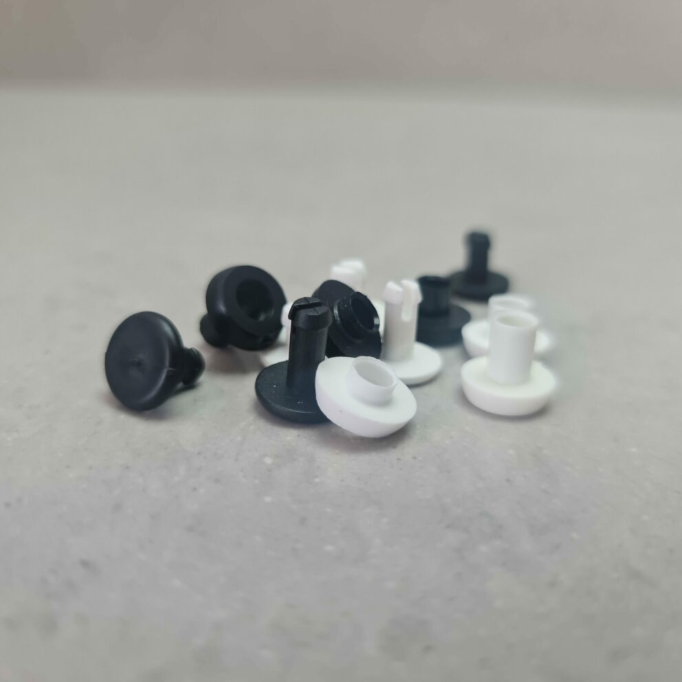 snap studs black and white
