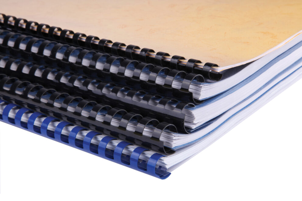 Comb Binding Documents Finished With Plastic Combs