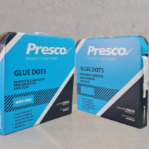 Glue dots in dispenser boxes of 5000 dots